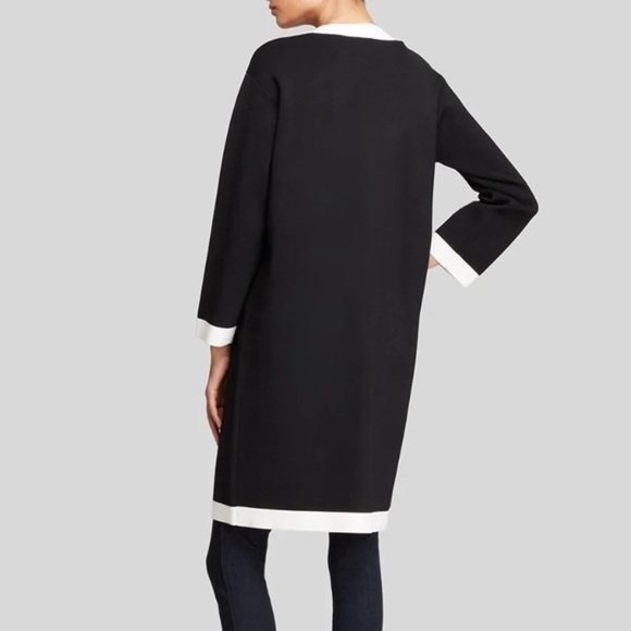 RARE KATE SPADE Head In The Clouds Black & Off White Knit Coat Size Medium - Picture 2 of 16